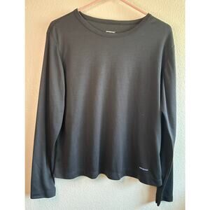 PATAGONIA | Capilene Cool Lightweight Black Long Sleeve Base Layer Shirt | Large